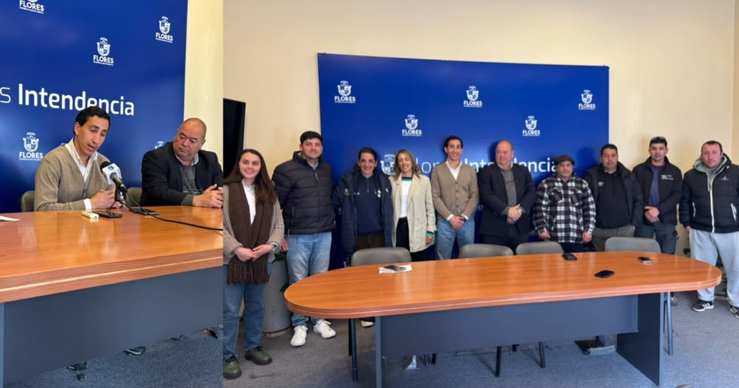 Presentación del programa Deporte Digno en la Intendencia de Flores junto a representantes de los clubes de Baby Fútbol